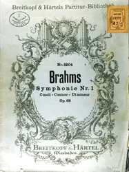 Frontispiz der Partitur der ersten Symphonie von Johannes Brahms (1833 - 1897)